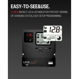 LNEX Solar Charge Controller, 5 Stage Solar Panel Battery Intelligent Regulator with LCD Display 12V/24V PWM Solar Controller for LiFePO4,AGM, Gel, Flooded and Lithium Battery (10A)