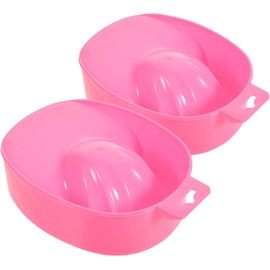 Recipiente 2 Piezas Rosa Plástico para Remojo de Manicura Mano Cuencos para Cuidado de Uñas, Uso Decoración, Piel Amable, No se Rompe