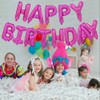 TONIFUL 16 Inch Hot Pink Happy Birthday Balloons Banner Foil