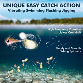 TRUSCEND Wide Search Cover Vibe Tail Spinner, Easy Catch Fishing Lures with Vibrating, Swimming, Jigging Action, BKK Super Slide Sharp Hook, Accurate Long Cast Fishing Spinner for Bass, Trout 3/8oz