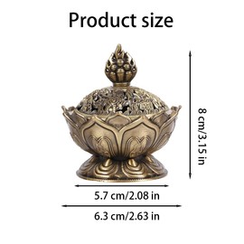 1 Pc Bronze Color Classic Lotus Incense Burner,Mini Lotus Cone Incenses Holder,Incense Burner Holder,Mini Vintage Lotus Flower Shaped Incense Holder,for Stick and Cone Incense