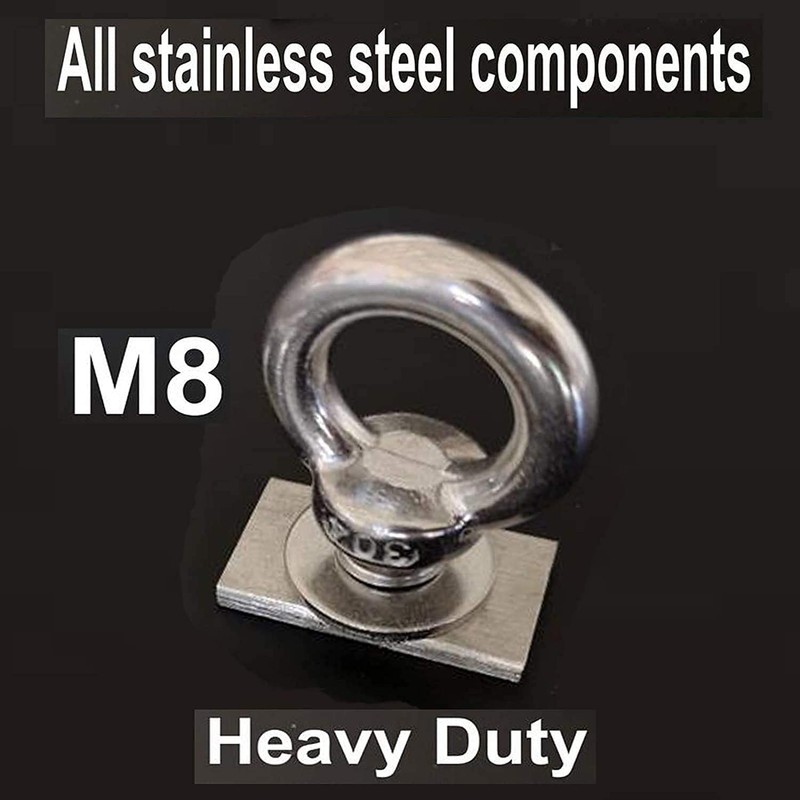 Pmsanzay 2 Pack M8 Heavy-Duty Full Stainless Steel Eye Bolt