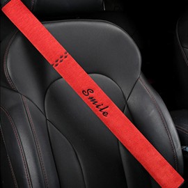 UINSUE Extra-Long Car Seat Belt Cover Comfortable & Stress-Relieving Durable and Comfortable Car Seatbelt Shoulder Pad Enhance Your Driving Comfort and Safety (Red, L-29)