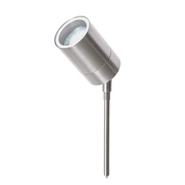 LITECRAFT Kenn Outdoor Spike Spotlight Adjustable Ground Garden Light - (Stainless Steel)