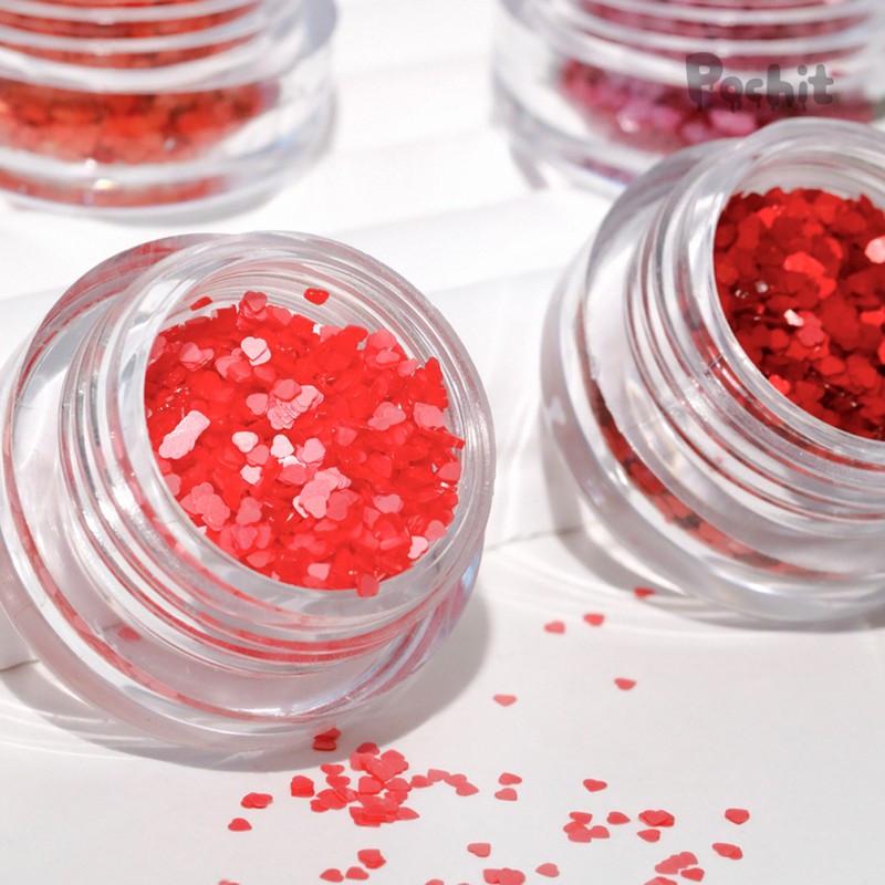 Pochit the Chokkomi Heart Nail Glitter 12 Piece Set Sequin