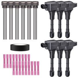 Performance Master Set of 6 Ignition Coils Pack & Pigtail Connector Wiring Harness Kit Compatible with Infiniti Altima Maxima Murano Pathfinder Quest EX35 FX35 V6 3.5L UF550 C1670 22448-JA10CUF333