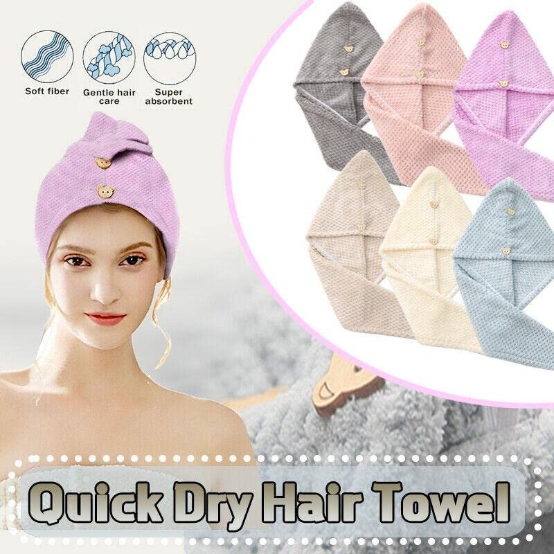Quick Dry Hair Towel Drying Turban Bath Towel Head Wrap