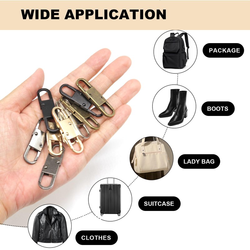 MILAKE 10 Pcs Premium Anti-Theft Zipper Lock, Small Clips for