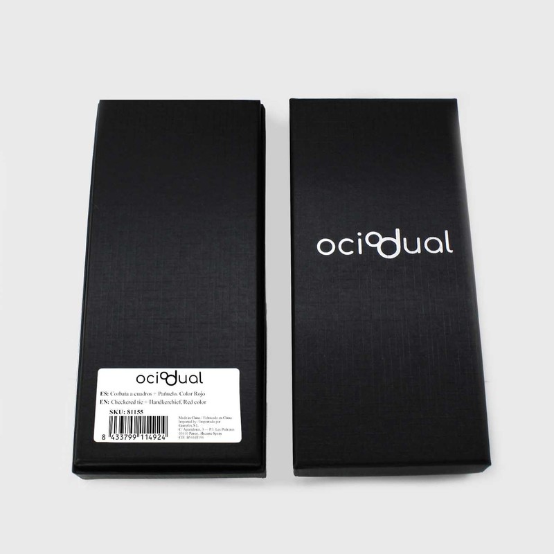 OcioDual Mens Tie Set Tie & Pocket Square Plaid Handmade