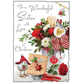 Jonny Javelin Wonderful Sister Love At Christmas Time Card Robin