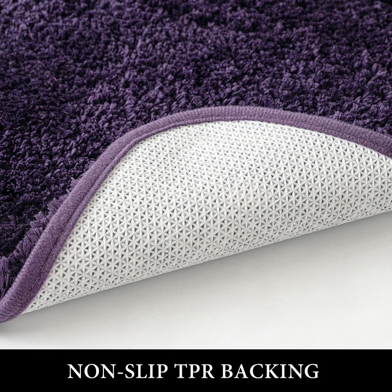 MIULEE Dark Purple Bathroom Runner Rugs, Soft Absorbent Microfiber Long