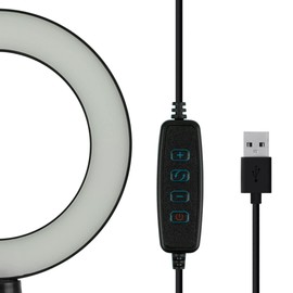 Onof Aro de Luz para Celular 6 Pulgadas con 11 Diferentes Niveles de Iluminación, con Soporte Portátil