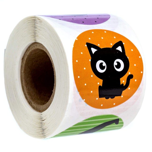 SBLABELS Halloween Character Stickers / 8 Alternating Designs / 250 Halloween Stickers