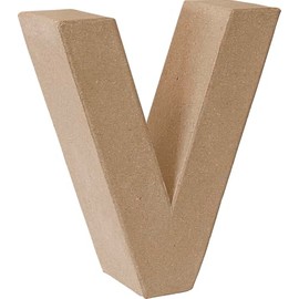 Cardboard Letter, 17.5 x 5.5 cm, Paper Part, Painting, Crafts, Decorating, Brown, Papier-Mâché (V)
