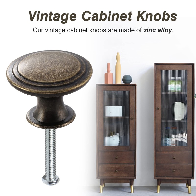 TsunNee 12PCS Vintage Cabinet Knobs Bronze Drawer Knobs, Antique Style