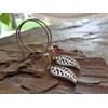 Small delicate decorated leaves: unique earrings with coconut earrings