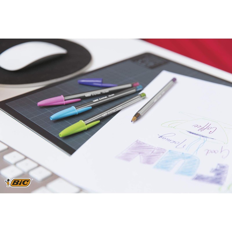 BIC Cristal Fun Ballpoint Pens Wide Point (1.6 mm) –