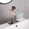 AVSIILE LED Bathroom Sink Faucet, Brushed Nickel Waterfall Single Hole