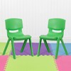 Flash Furniture Whitney 2 Pack Green Plastic Stackable School Chair