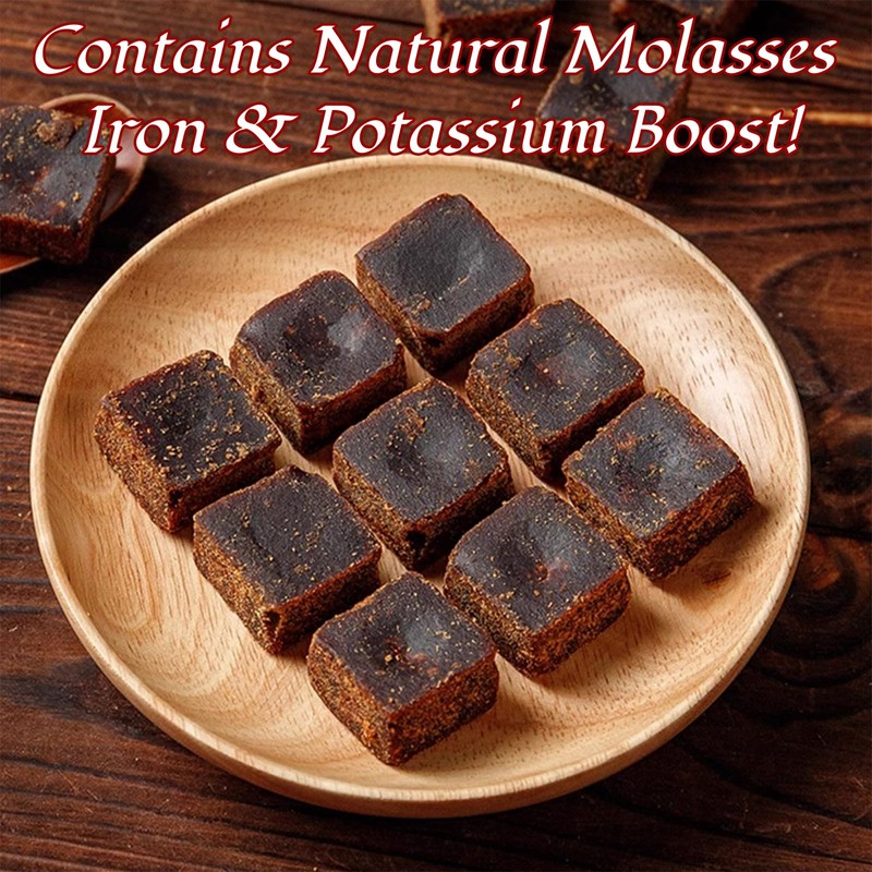 Brown Sugar Cubes, 250g/8.82oz Handmade Ancient Black Sugar, Deep Molasses