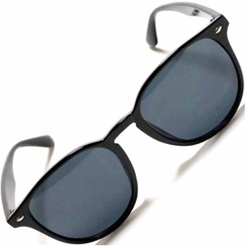 [FashionBerry] ブラック×スモーク サングラス 度なしメガネ ファッションメガネ めがね 眼鏡 メンズ レディース 丸 四角 透明 色付き 小さい 大きい 軽い ゴルフ 運転 車 釣り uvカット 登山 夏 旅行 紫外線カット 1050503-F-064