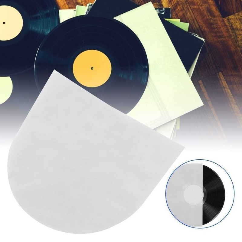 100PCS Vinyl Record Inner Sleeves, 7in Anti-Static LP Clear Vinyl