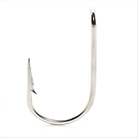 Mustad Salmon Siwash 3X Strong Hollow Point Open Ring Hook (100 Pack), Stainless Steel, Size 4/0