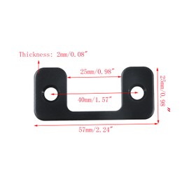 Mewutal 2pcs Adjustable Strike Plate for Exterior Doors 1" x 2 1/4" Deadbolt Latch Restorer Black Striker Lock Plate Gate Latch Reinforcement Accessories for Deadbolts and Electronic Locks (Black)