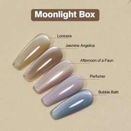 ADHERE 12 ml 5 Colors Cat Eye Gel Nail Polish Set with Magnet for Holographic Cat Eye, High Gloss Gel Polish for Nail Salon Gel Manicure and Nail Art DIY at Home