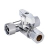 Breezliy 1pc Metal Brass Tube Fitting,Add-A-Tee 3-Way Compression Fitting 3/8-3/8-3/8