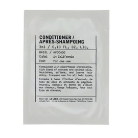 LE LABO Conditioner, Basil, Mini Size, 0.1 fl oz (3 ml), Portable, Le Lab Sample Hair Conditioner Treatment