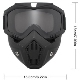TAIZER Motorcycle Helmet Riding Goggles Glasses Motorcycle Goggles Mask Motorcycle Glasses Detachable Warm Goggles Vintage Motocross Goggles Motorcycle Motocross Face Mask Fog Proof