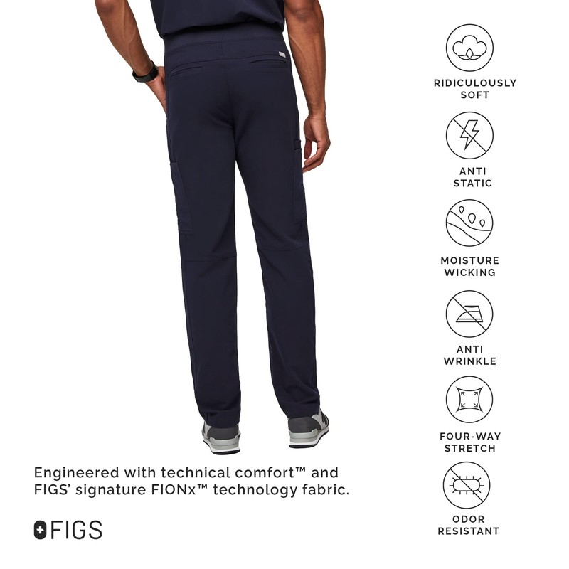 FIGS Axim Cargo Scrub Pants for Men – Navy Blue,