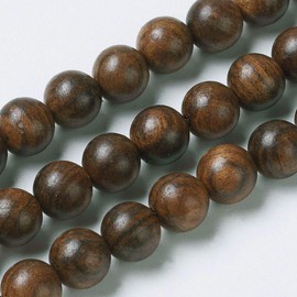 Ornazy 300Pcs 6mm Coconut Brown Wooden Prayer Beads Natural Round Wood Rosary Beads for Jewellery Making Crafts Supplies