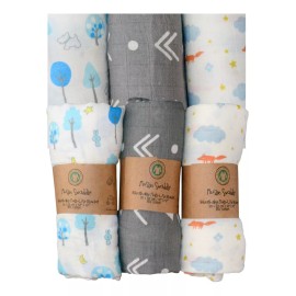 DaraBaby Set 3 Sabanas Muselina Bebé 100% Algodón Suave Transpirable