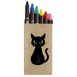 Azeeda 'Sitting Cat' Coloured Crayon Set (CY00027502)