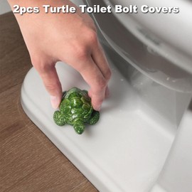 Toilet Bolt Covers Decorative Turtle Toilet Screw Cover Caps, Toilet Knob Covers for Bottom of Toilet Sea Turtle Bathroom Decor, Toilet Bolt Caps or Bottom of Toilet Turtle Decor, Easy To Install 2pcs