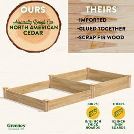 Greenes Fence Original Cedar Raised Garden Bed, 4' x 8' x 7-10.5" - Made in USA with North American Cedar