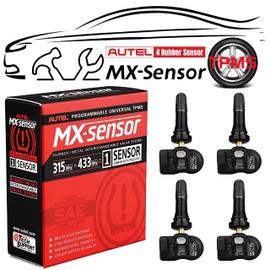 Autel MaxiTPMS MX - Sensor 4 unidades de tallo de goma 315/433MHz TPMS Sensor universal de neumáticos programado por TPMS Tool TS401 TS408 TS501 TS508 TS601 TS608 MK808TS MX808TS MS906TS ITS600