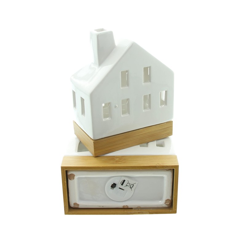 FRANK FLECHTWAREN LED House White, Set of 2, Dimensions: Height