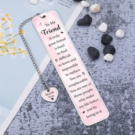 Best Friend Graduation Bookmark for Women - Galentines Friendsgiving Long Distance Friendship Gifts for Female Friends, Birthday Sentimental Christmas Stocking Stuffers for Women Book Lovers