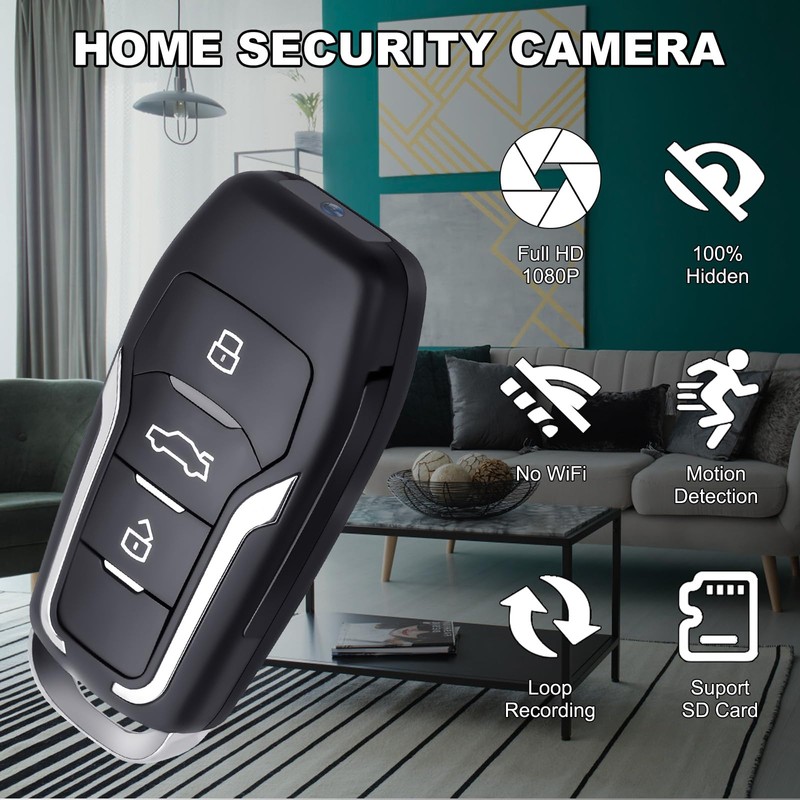 LXKFA 1080P HD Mini Video Recorder, Key Fob Design with