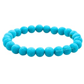 Amazing Gemstone Turquoise Blue Lava Bracelet for Women Men's Gifts - Protection Healing Crystal Bracelet - 8mm Gemstone Beaded Stretchable Bracelet