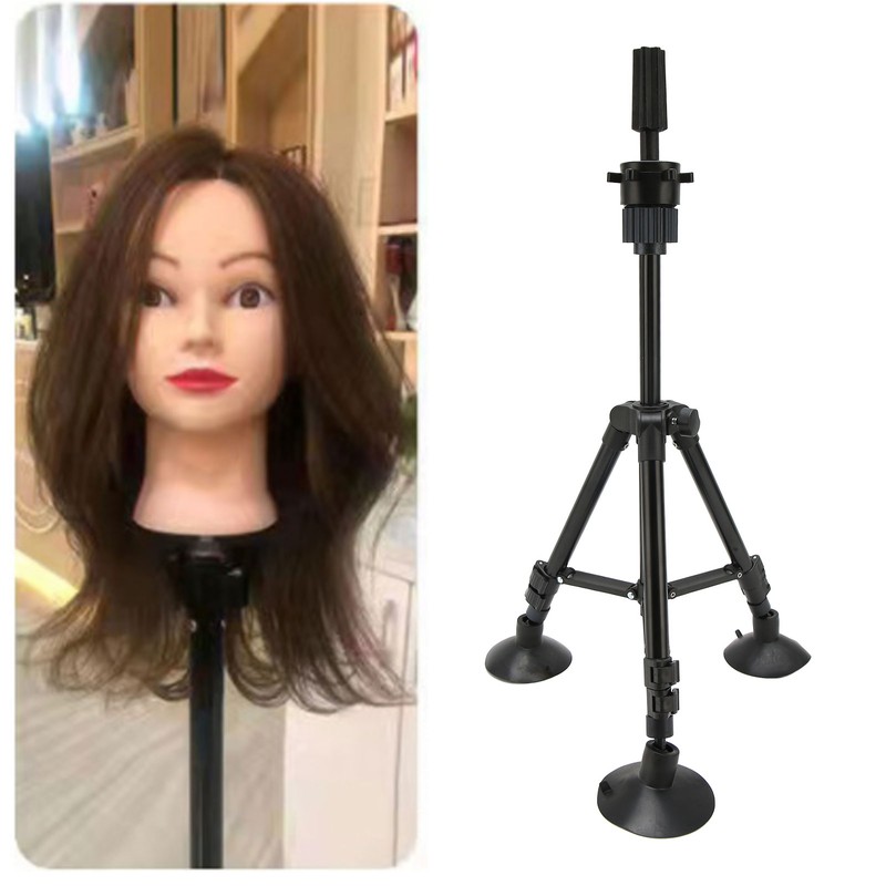 Wig Head Holder Suction Aluminium Alloy Portable Adjustable Wig Head