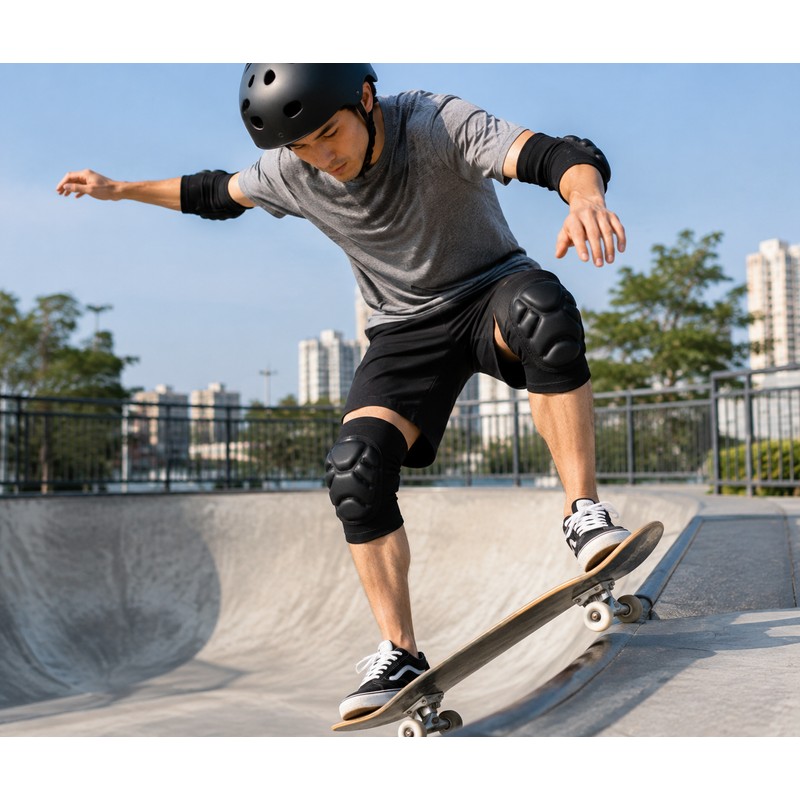 Protective Knee and Elbow Pads for Sports – Shock-Absorbing Sponge