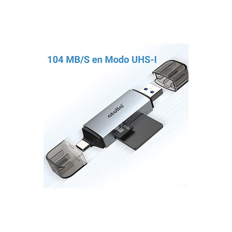 Lector de tarjetas SD, atolla Aluminum Adaptador SD a OTG