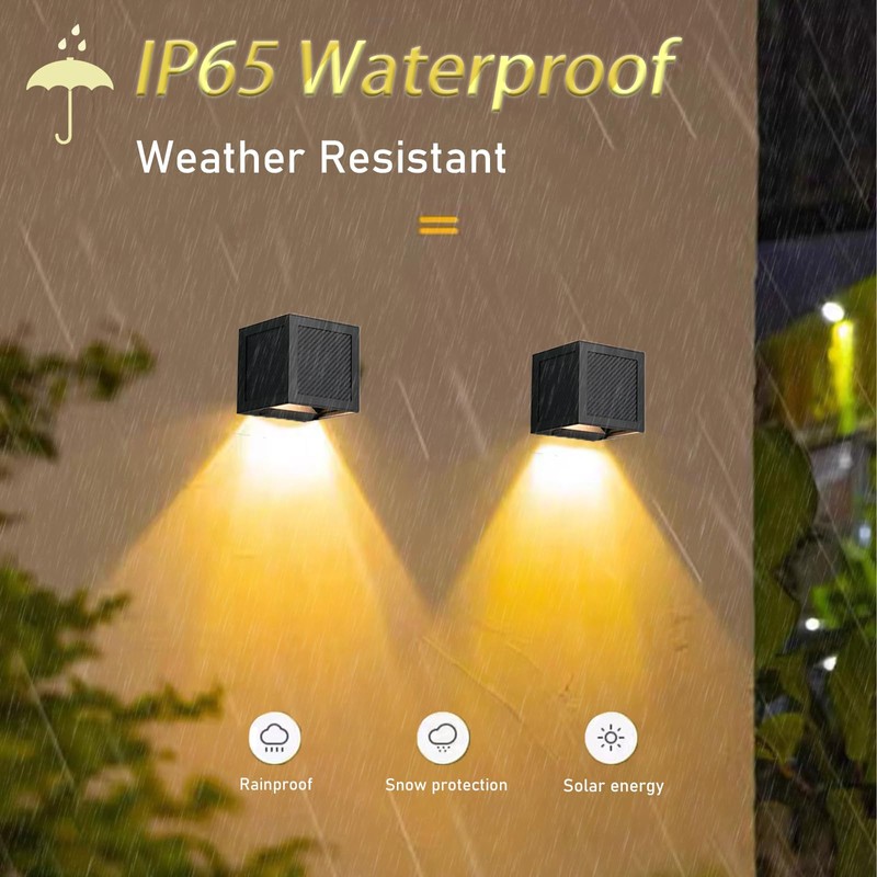 CNAHIWO Solar Sconce Lights Outdoor, Motion Sensor, Dimmable Up and
