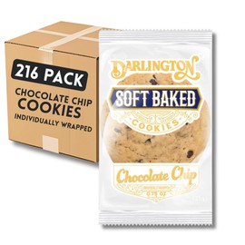 Soft Chocolate Chip Cookies – Individually Wrapped, 0.75 oz Each | Shelf-Stable Chewy Cookies for Snacks, Lunches & Grab-and-Go | Ready to Eat, No Preservatives (Pack of 216)