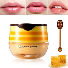 Bálsamo Labial Honey Pot, Bálsamo Labial De Miel, Mascarilla Labial Nocturna Hidratante Y Preventiva Para Labios Secos Y Agrietados, Exfoliante E...  