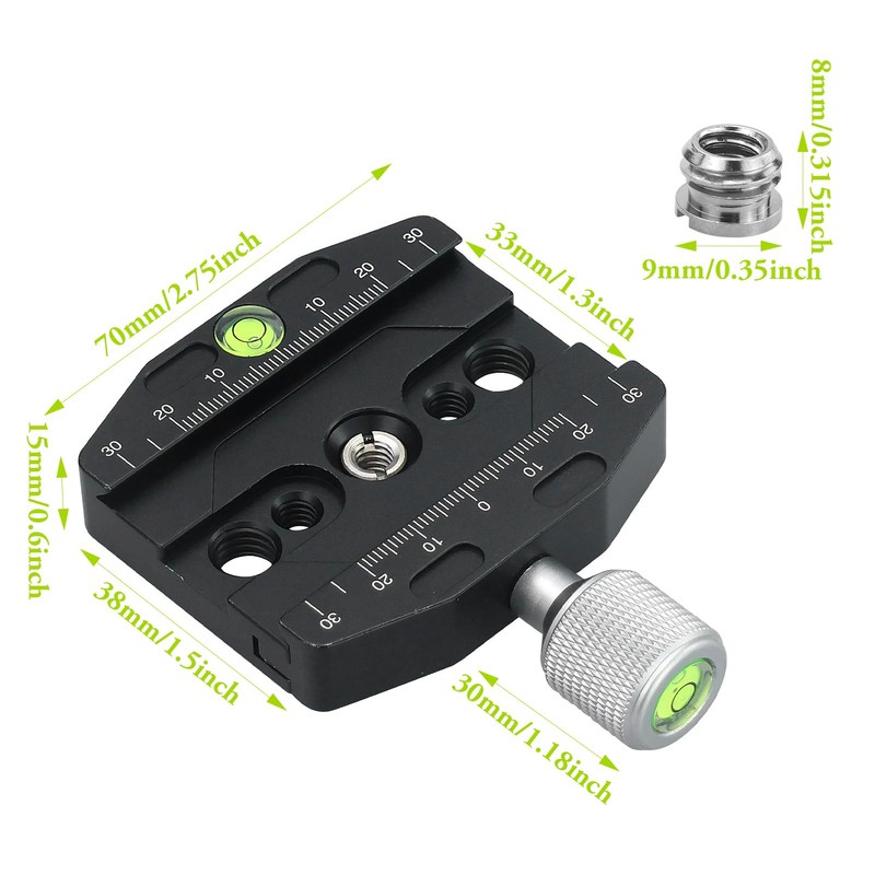 JRSHIRLEYLTD 70 mm Quick Release Clamp with Arca Swiss Clamp